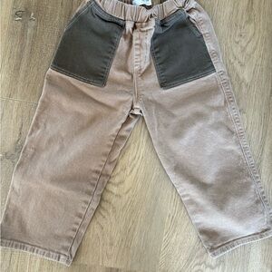 Zara Kids Tan and Black Casual Pants